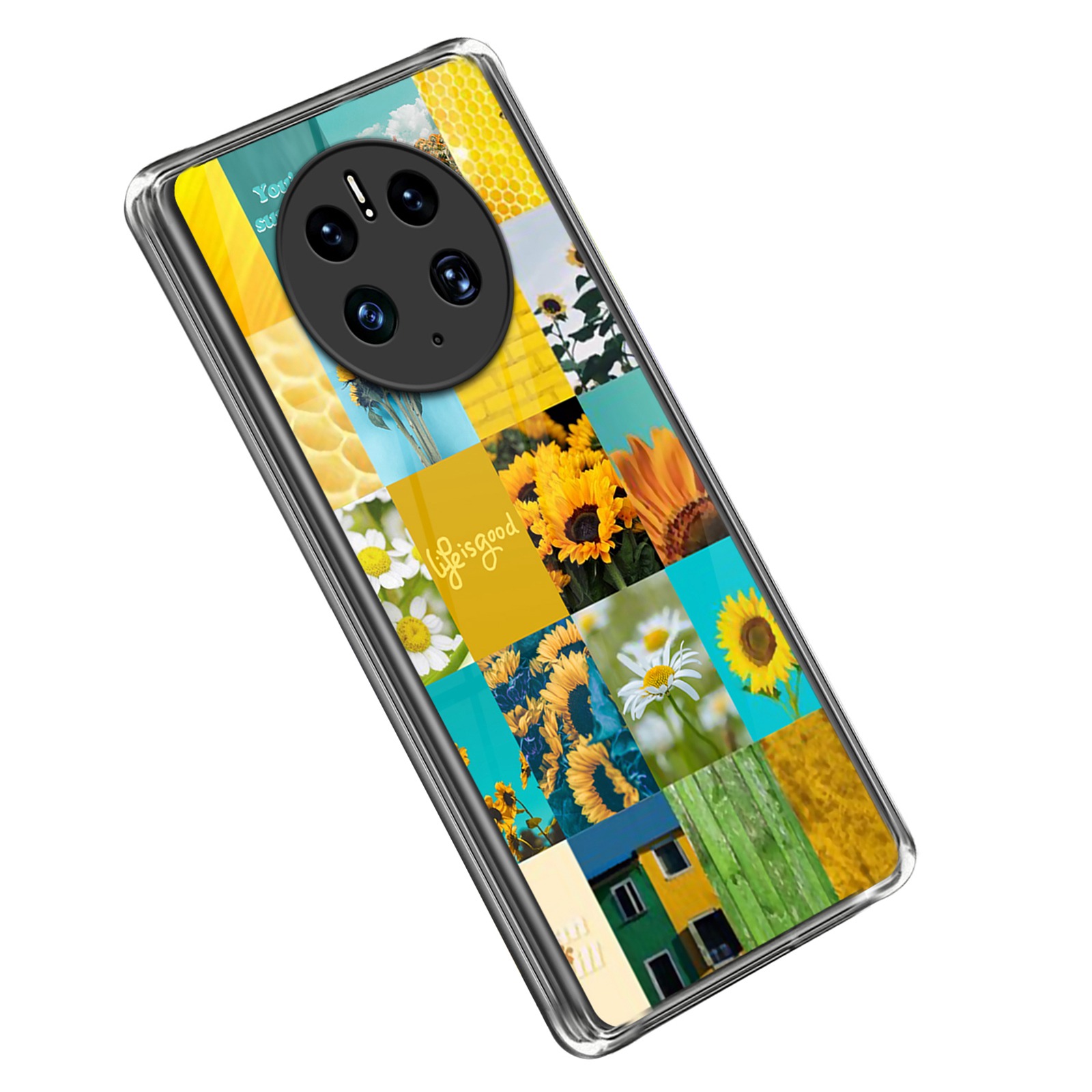 

Für Huawei Mate 50 Pro 4G Weiche TPU -abdeckung Sonnenblumenmuster Druckschockdicht Slim Fit Protective Phone Hülle - Stil C, Huawei Mate 50 Pro 4G