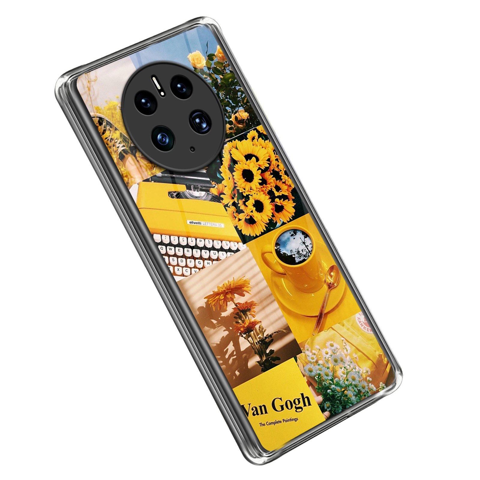 

Für Huawei Mate 50 Pro 4G Weiche TPU -abdeckung Sonnenblumenmuster Druckschockdicht Slim Fit Protective Phone Hülle - Stil F, Huawei Mate 50 Pro 4G