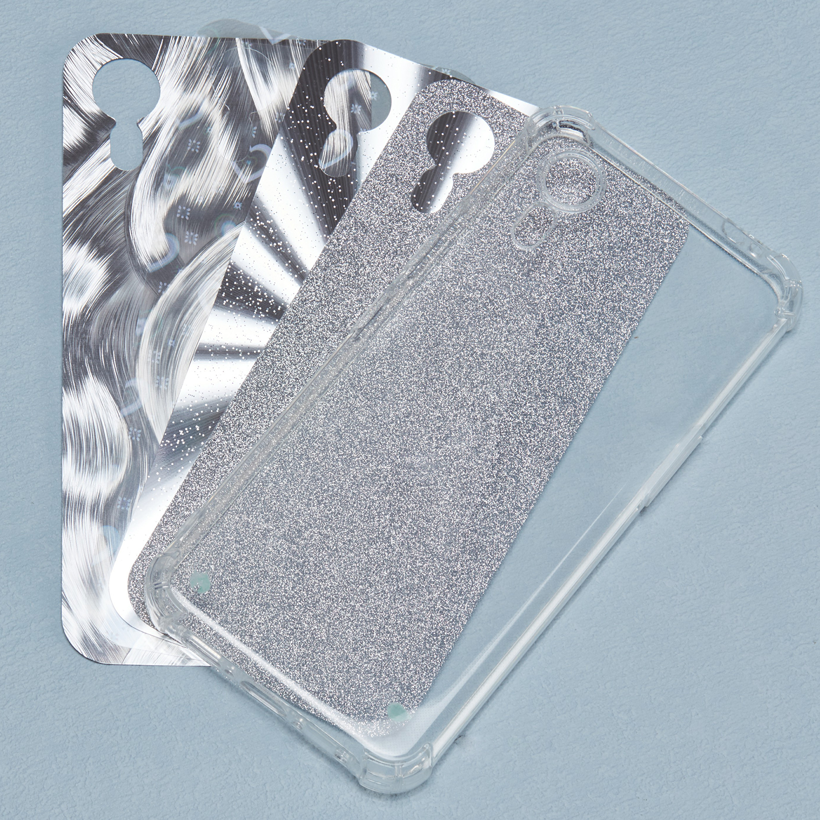 For Samsung Galaxy Xcover7 Clear Case Anti-Drop TPU Back Phone Cover with 4 Removable Papers
