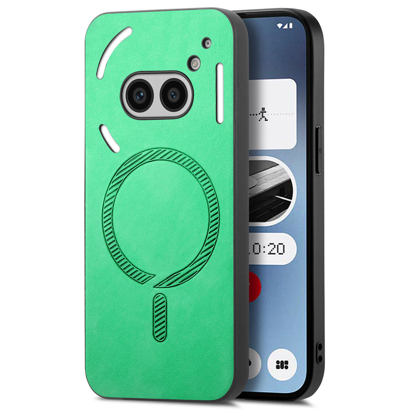 For Nothing Phone (2a) Plus / Phone (2a) Leather Back Magnetic Case Skin-Touch Phone Cover - Green