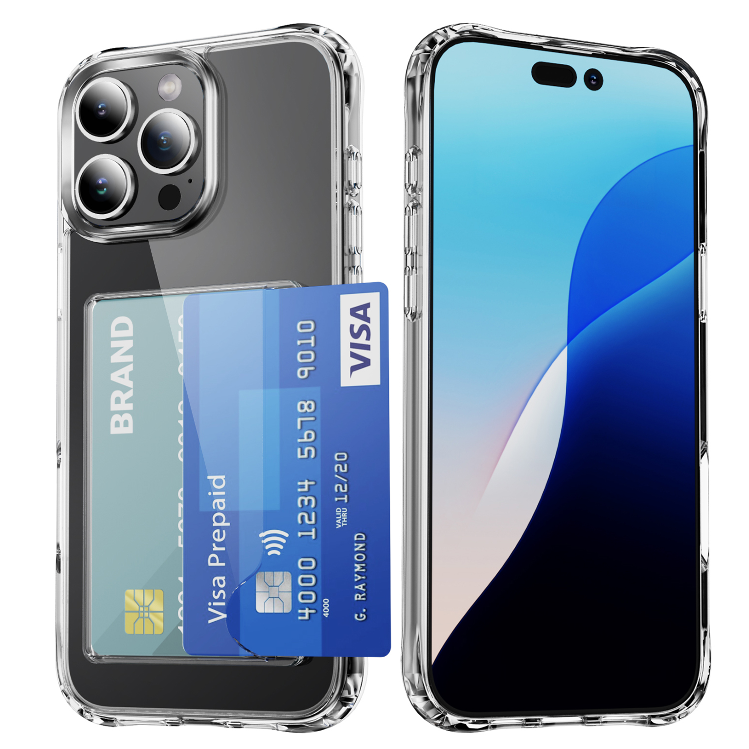 For iPhone 16 Pro Case with Card HolderShockproof TPU Phone Cover