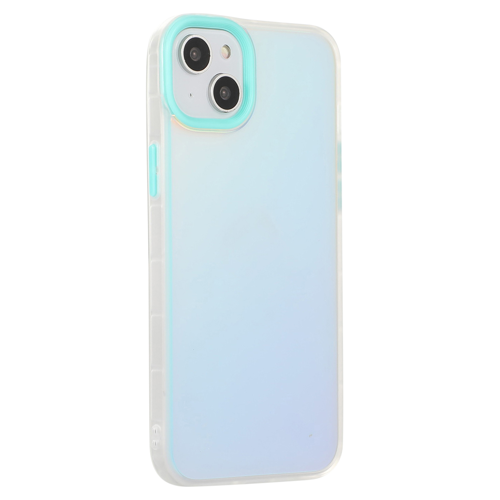 

Для Iphone 14 Anti-Drop Phone Case Hard PC Soft TPU Shock-resean Case Защитный Лазерный Матовый Чехол - Голубой, iPhone 14