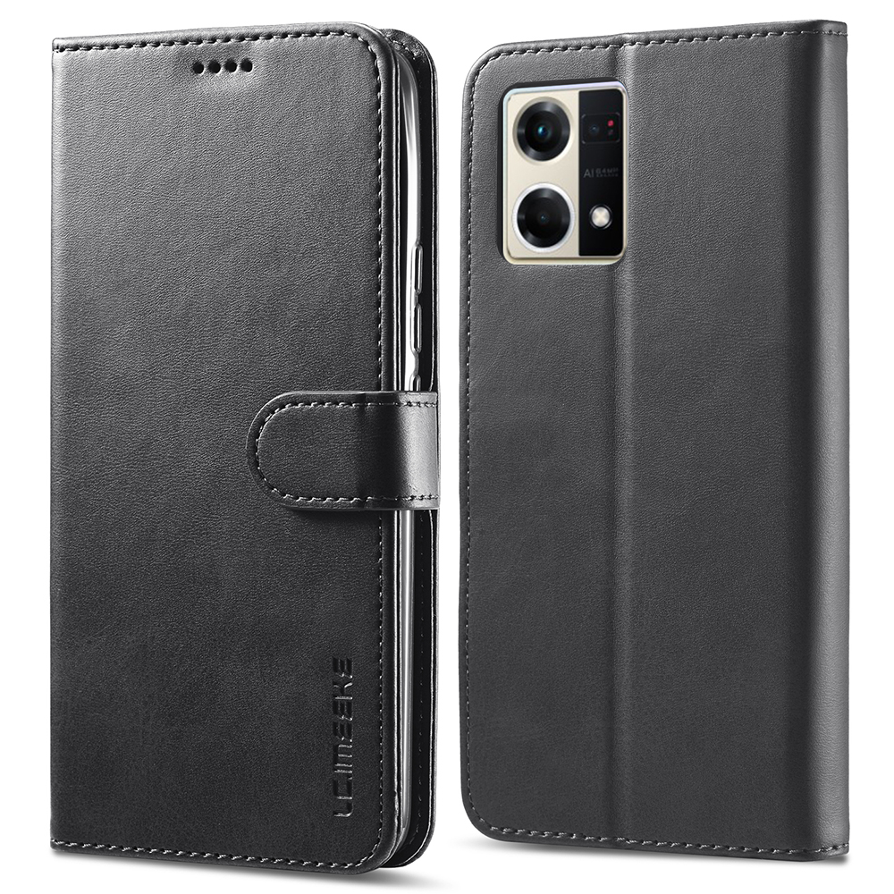 

Lc. Imaeke Für Oppo Reno8 5G (globale Version) Brieftaschengehäuse PU Lederständer Magnetischer Verschluss Flip Folio -telefon Deckung - Schwarz, Oppo Reno8 5G (Global Version)