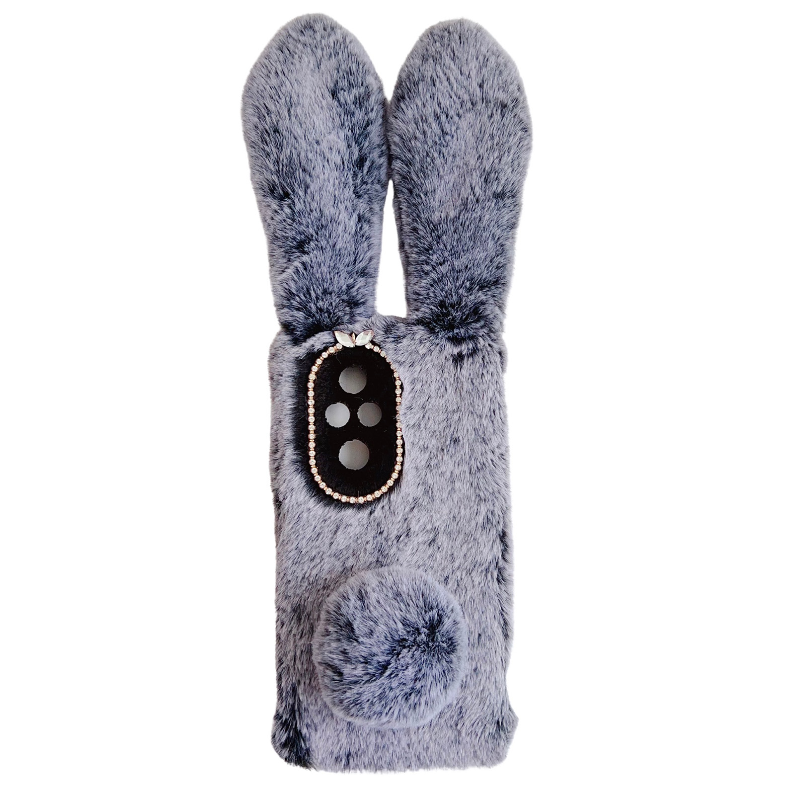 For Honor 200 5G Case Soft TPU Phone Cover Bunny Ears Furry - Dark Grey