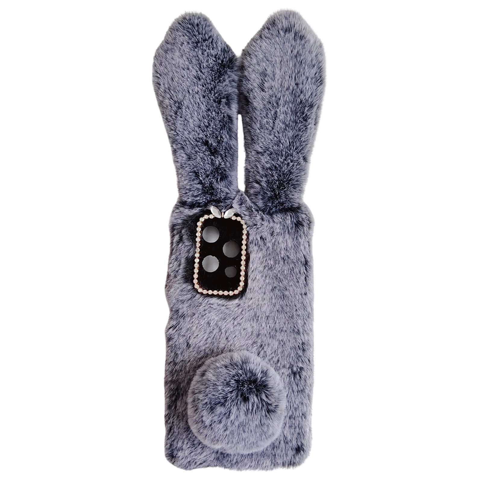 For Honor 200 Lite Case Shockproof Soft TPU Phone Cover Bunny Ears Furry - Dark Grey