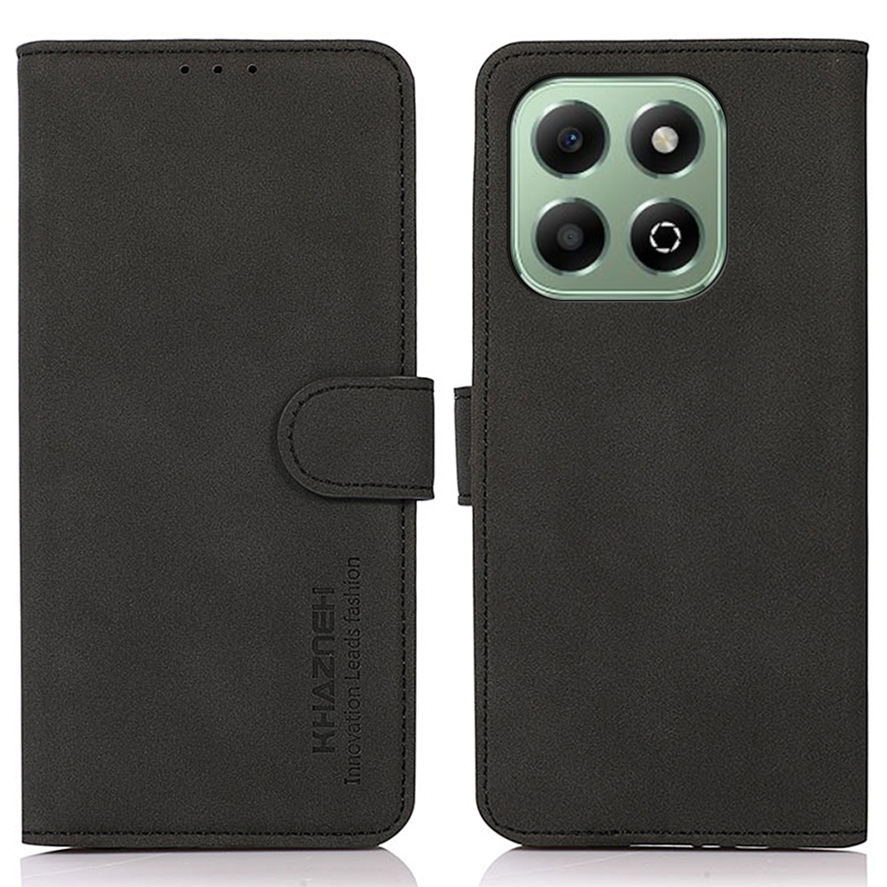 KHAZNEH For Honor X6b 4G Stand Case PU Leather Wallet Phone Cover - Black