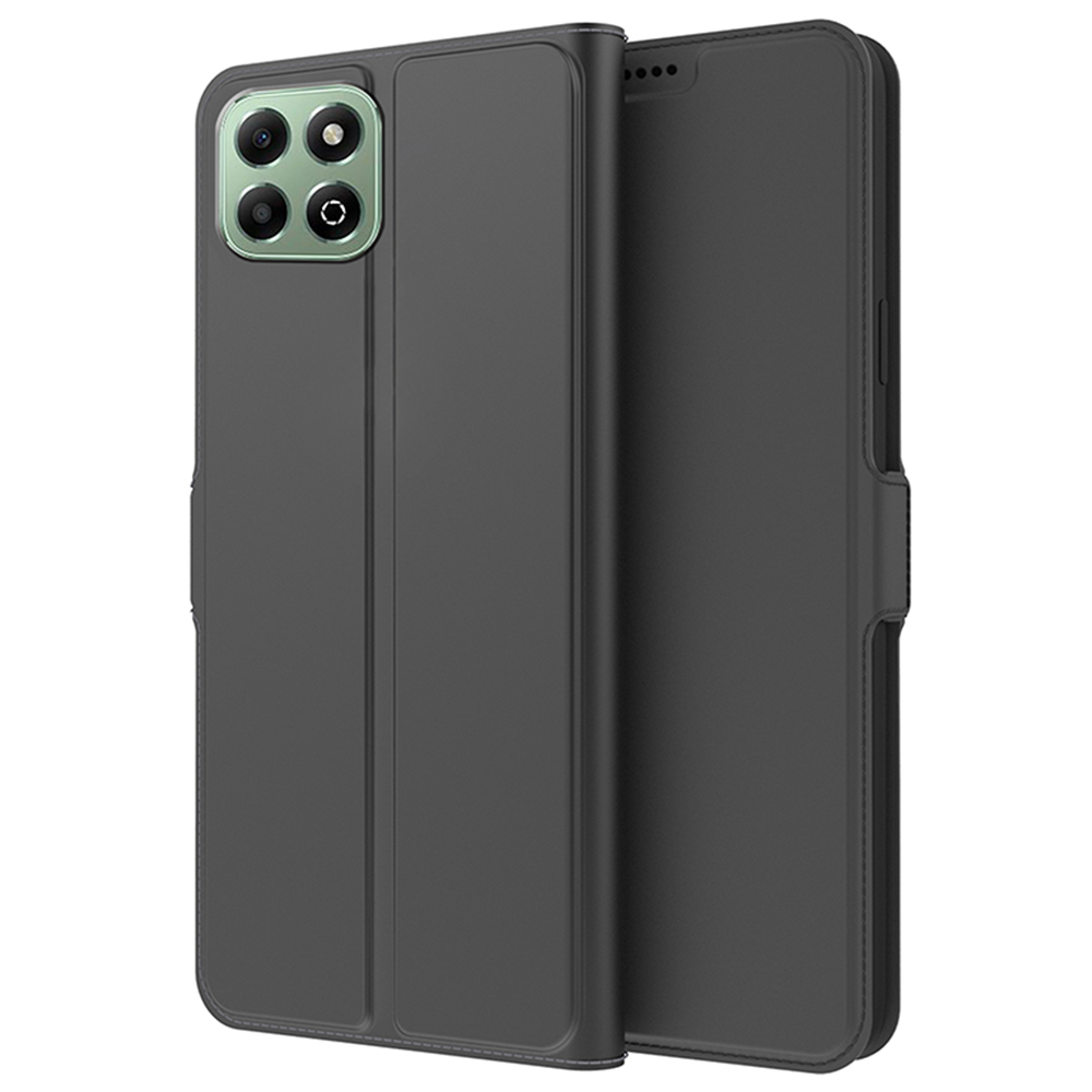 For Honor X6b 4G Case Shockproof TPU Inner Shell Leather Phone Cover Card Slot - Black