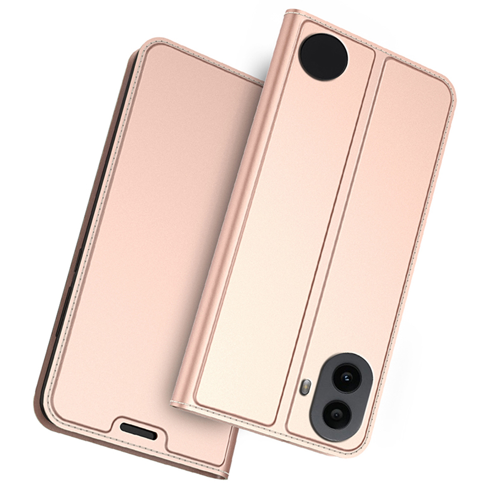For Nothing CMF Phone 1 Case PU Leather Phone Cover with Card Holder Stand Magnetic Closure - Rose Gold