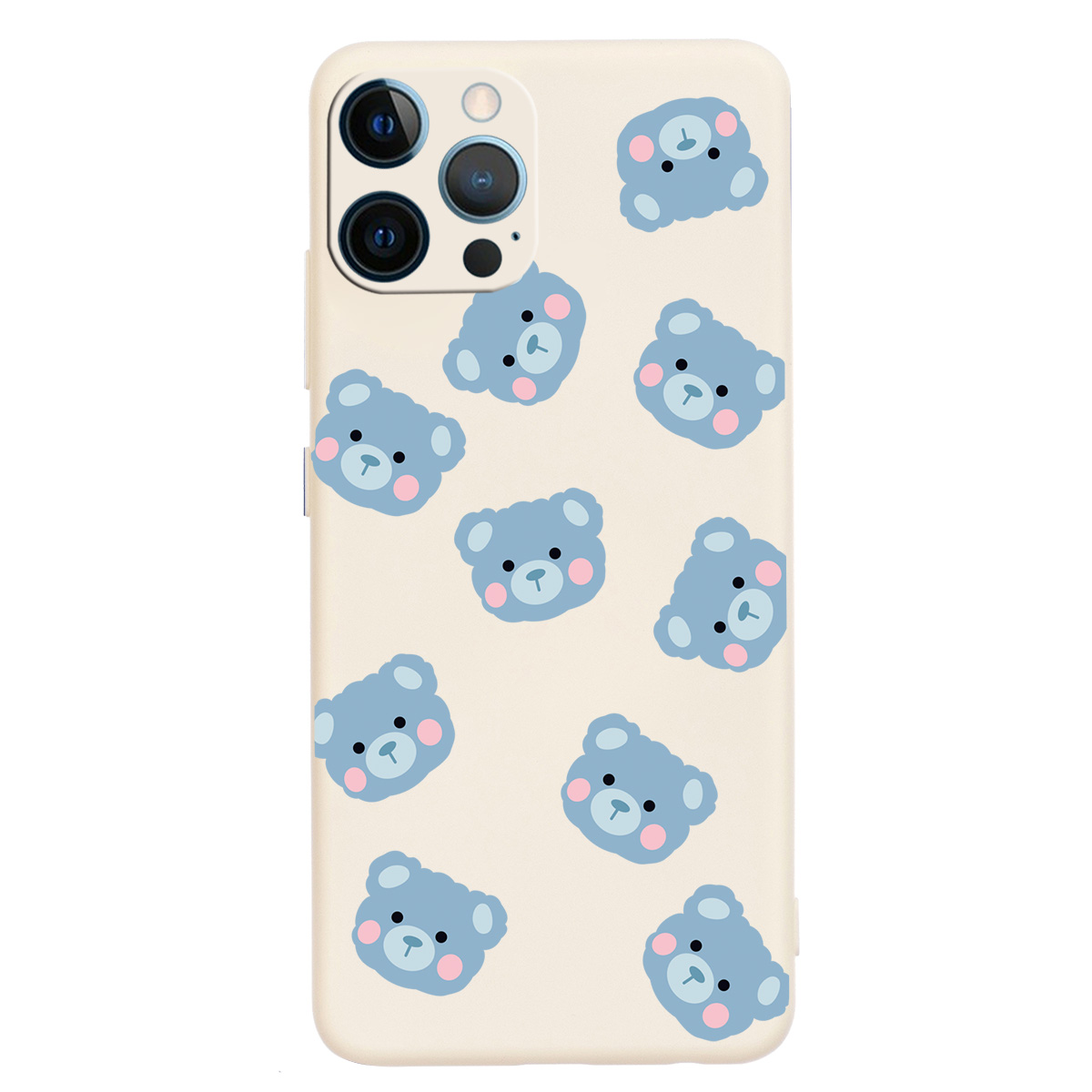 

Для Iphone 14 Pro Mite Bear Pattern Противоречивая Тонкая Телефона Жидкая Силиконовая Защитная Крышка - Бежевый, iPhone 14 Pro