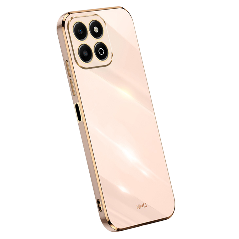 XINLI For Honor X6b 4G Case TPU Phone Cover with Electroplating Frame - Pink