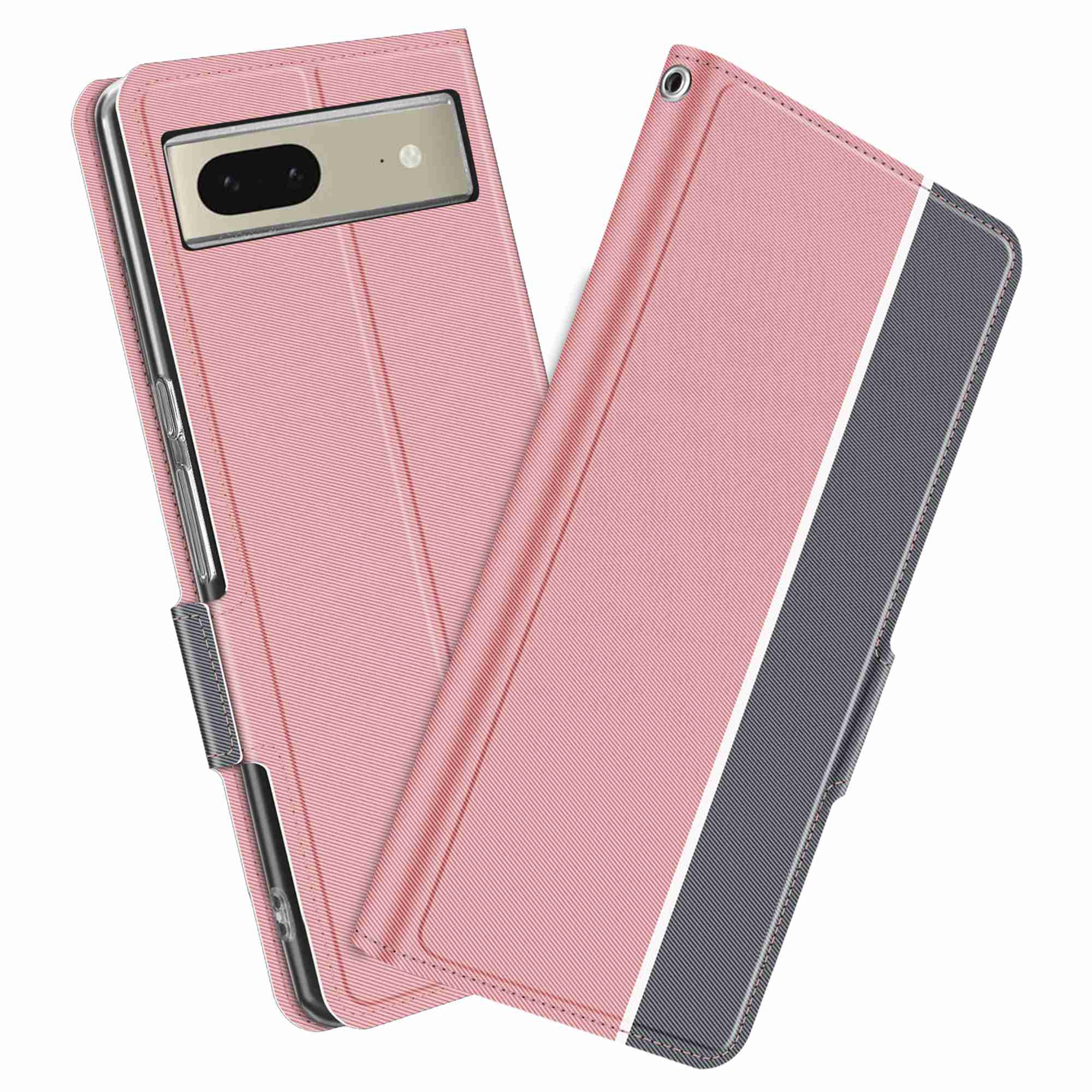 

Baiyu-serie Für Google Pixel 7 5G Anti-scratch PU Leder Handy Hülle Magnetische Telefon Flip Cover-ständer Mit Kartenhalter - Roségold, Google Pixel 7 5G