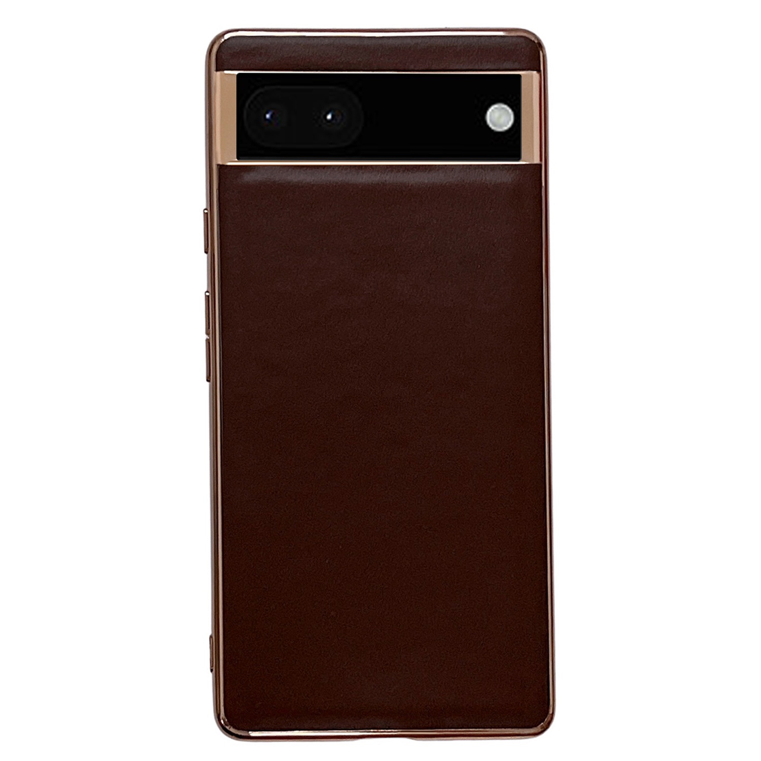 

Für Google Pixel 7 5G Telefonabdeckung Elektroplieren Echtes Leder -beschichteter TPU+PC -telefongehäuse - Kaffee, Google Pixel 7 5G