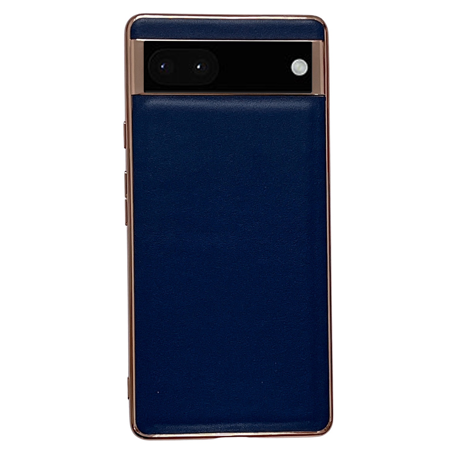 

Für Google Pixel 7 5G Telefonabdeckung Elektroplieren Echtes Leder -beschichteter TPU+PC -telefongehäuse - Blau, Google Pixel 7 5G