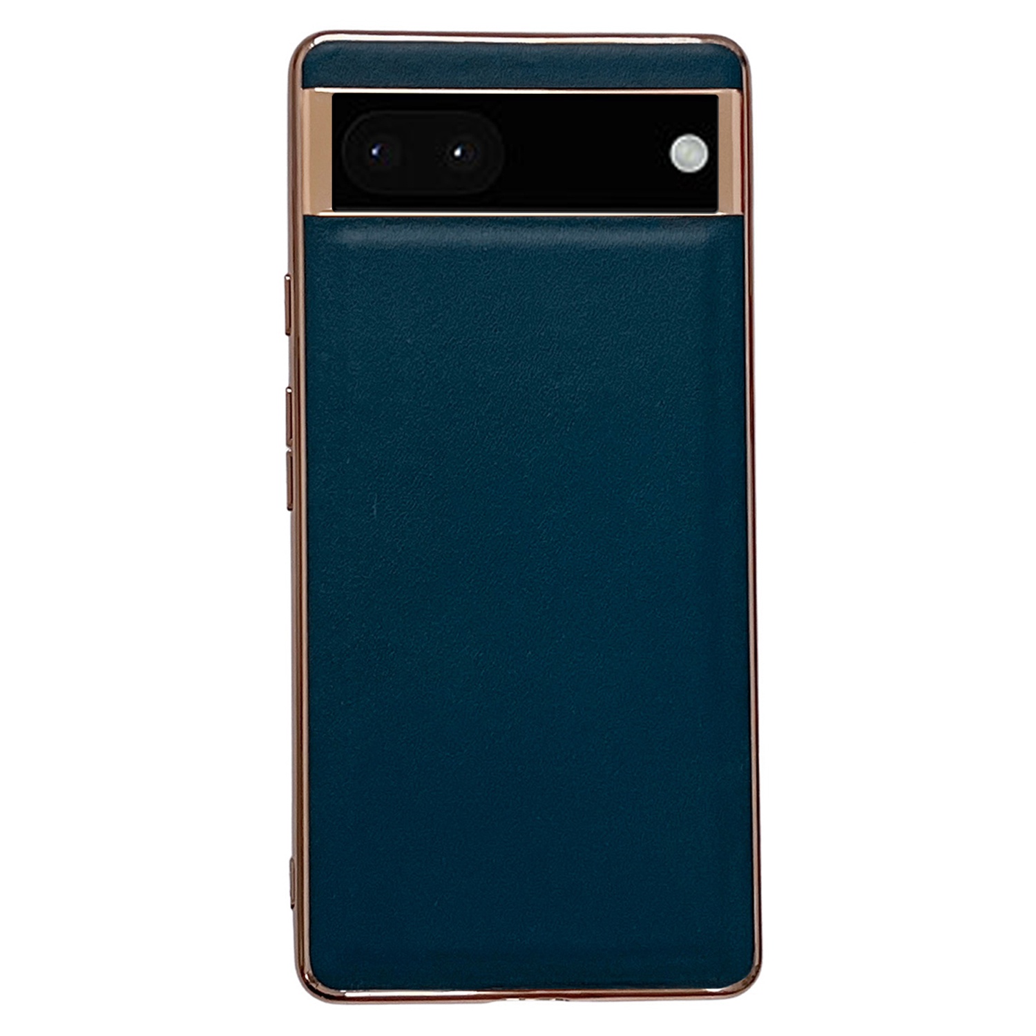 

Für Google Pixel 7 5G Telefonabdeckung Elektroplieren Echtes Leder -beschichteter TPU+PC -telefongehäuse - Schwarzgrün, Google Pixel 7 5G
