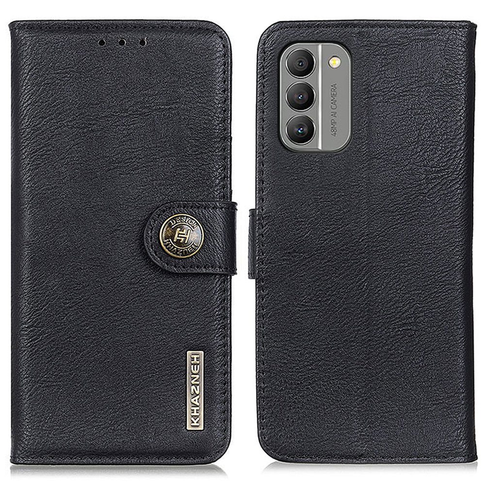 

Khazneh Telefonständer Hülle Für Nokia G400 5G, Cowide Textur PU Leder Brieftasche Drop-proof Folio Flip Cover - Schwarz, Nokia G400 5G
