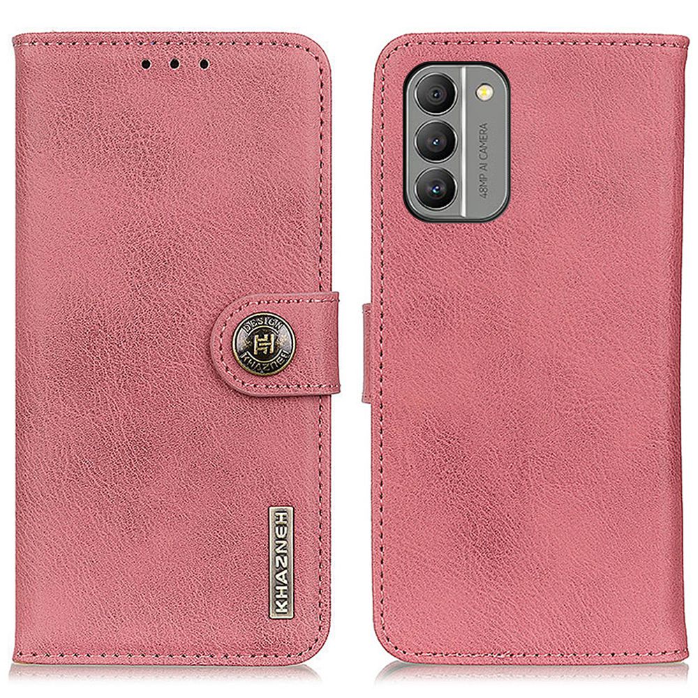 

Khazneh Telefonständer Hülle Für Nokia G400 5G, Cowide Textur PU Leder Brieftasche Drop-proof Folio Flip Cover - Rosa, Nokia G400 5G