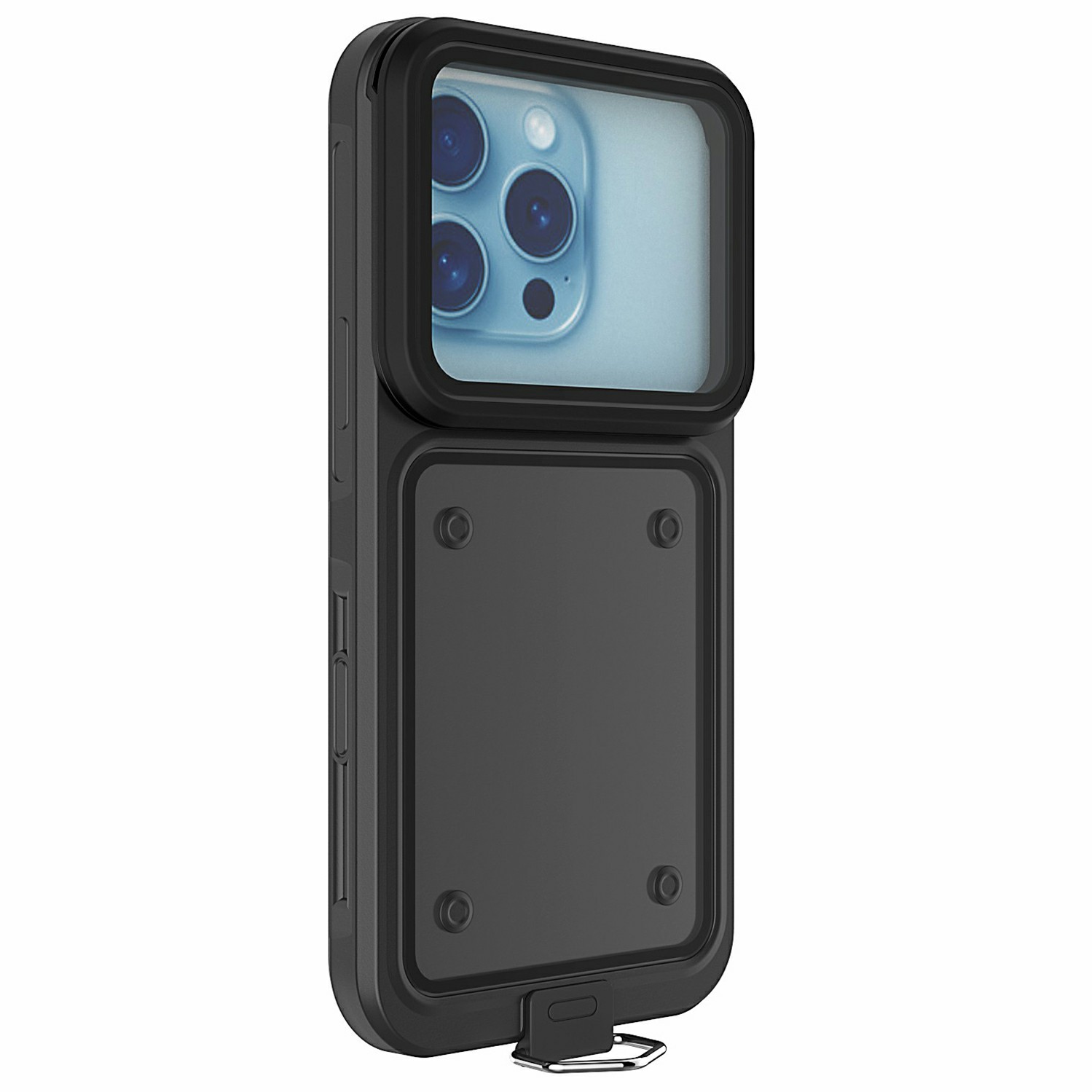 IP68 Waterproof Case for 6.5-6.9 Inch Phones Air Bag Shockproof Underwater Phone Cover - Black