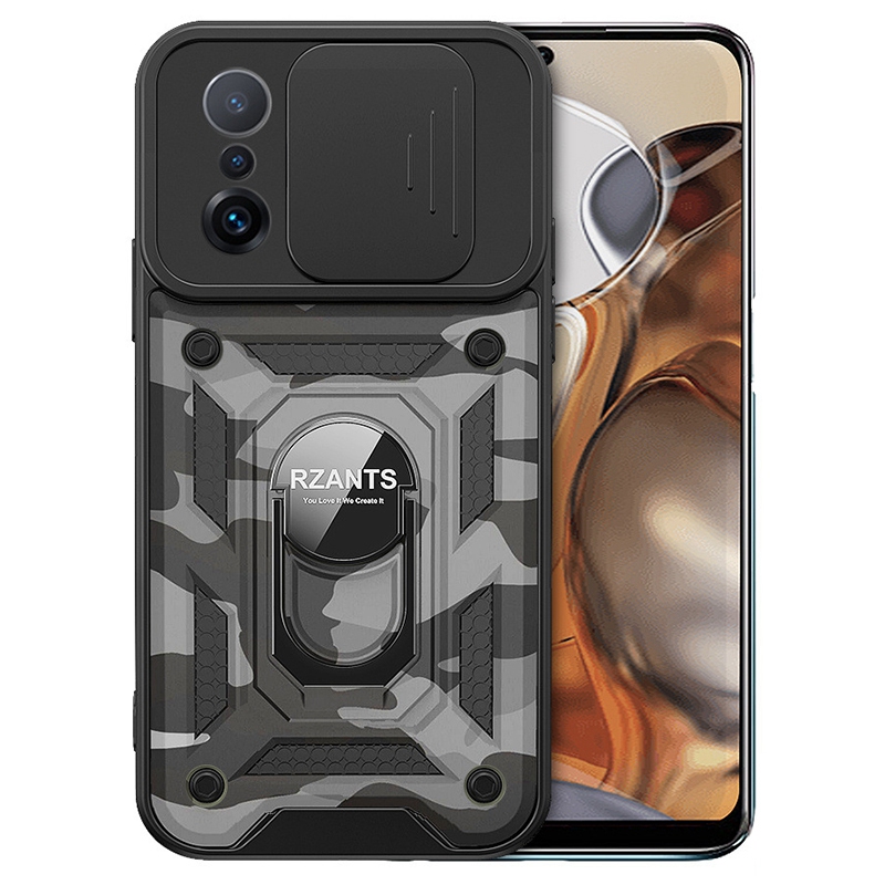 

Rzants Jungle Tank Serie Für Xiaomi 11t Pro 5g / 11T 5G Ring Kickstand Cover PC + TPU -telefonhülle Mit Folienkameraschutz, Xiaomi 11T Pro 5G