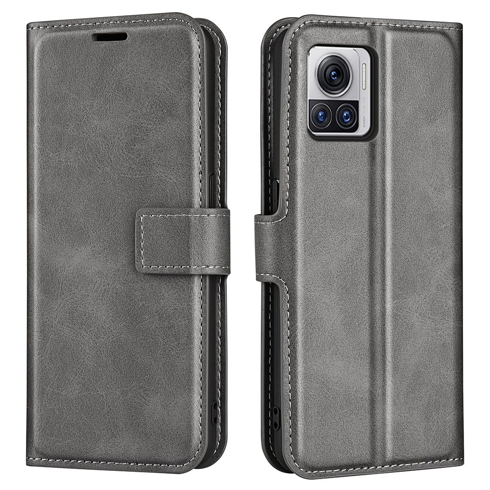 

Für Motorola Moto X30 Pro 5G Strukturierte PU Leder -ständer Wallet Hülle Square Magnetic Claspe Schockdelie Telefonabdeckung - Grau, Motorola Moto X30 Pro 5G