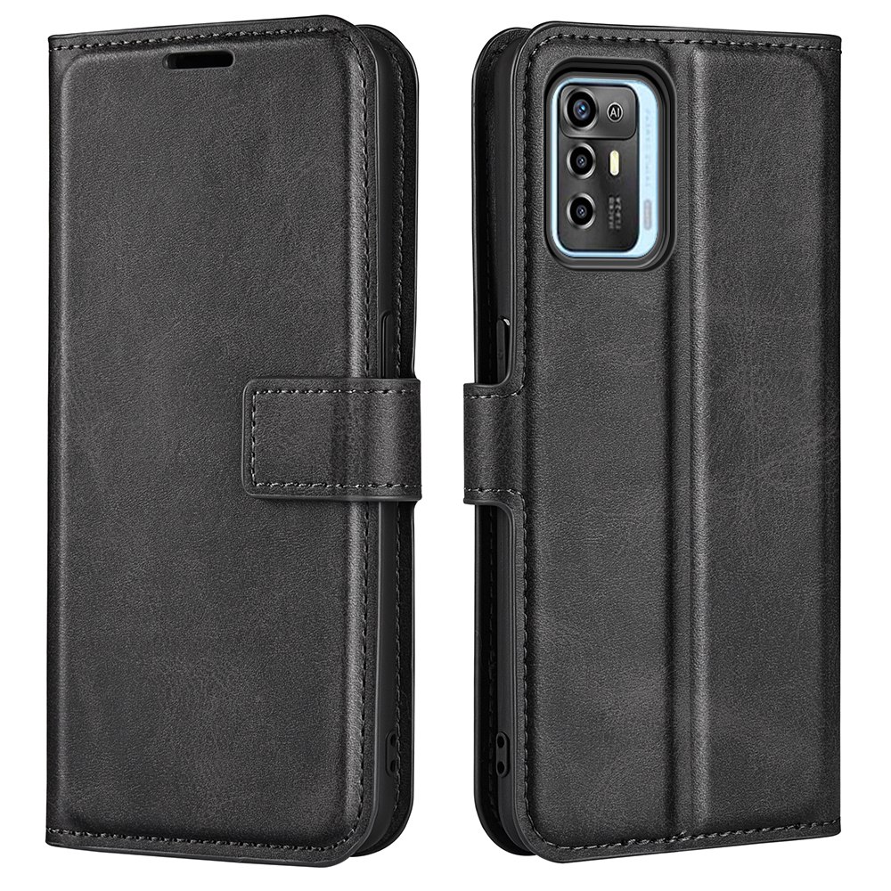 

Für ZTE Blade A72 5G Strukturierte PU Leder -telefonständer Cover Folio Flip Square Magnetic Clasp Wallet With - Schwarz, ZTE Blade A72 5G