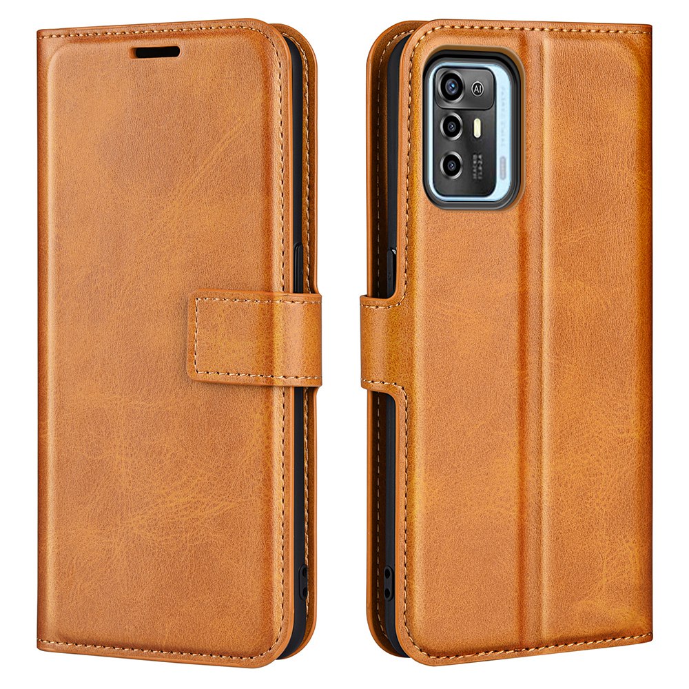 

Für ZTE Blade A72 5G Strukturierte PU Leder -telefonständer Cover Folio Flip Square Magnetic Clasp Wallet With - Gelb, ZTE Blade A72 5G