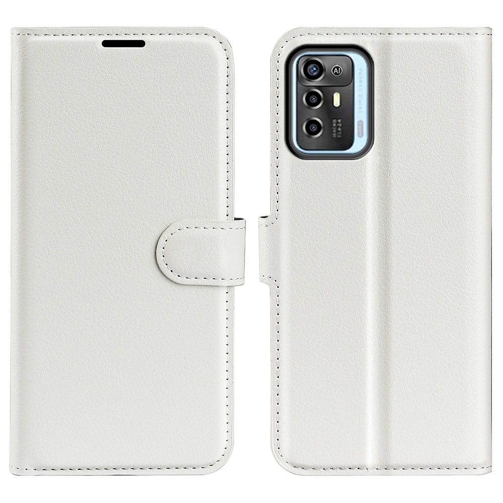 

Für ZTE Blade A72 5G Anti-droge Folio Flip Phone Case Litchi Textur PU Leder Brieftasche Richtresistente Schutzschutzabdeckung - Weiß, ZTE Blade A72 5G