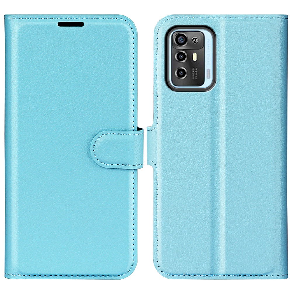 

Für ZTE Blade A72 5G Anti-droge Folio Flip Phone Case Litchi Textur PU Leder Brieftasche Richtresistente Schutzschutzabdeckung - Blau, ZTE Blade A72 5G
