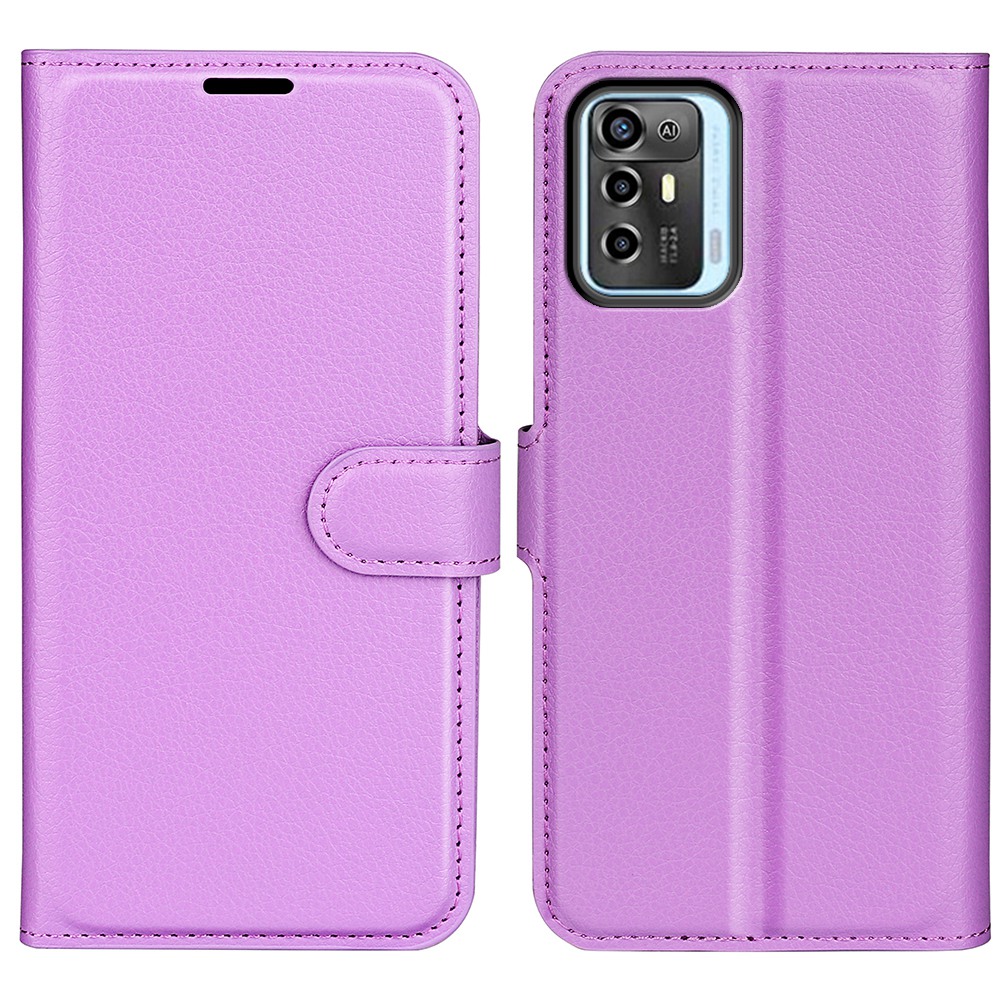 

Für ZTE Blade A72 5G Anti-droge Folio Flip Phone Case Litchi Textur PU Leder Brieftasche Richtresistente Schutzschutzabdeckung - Violett, ZTE Blade A72 5G