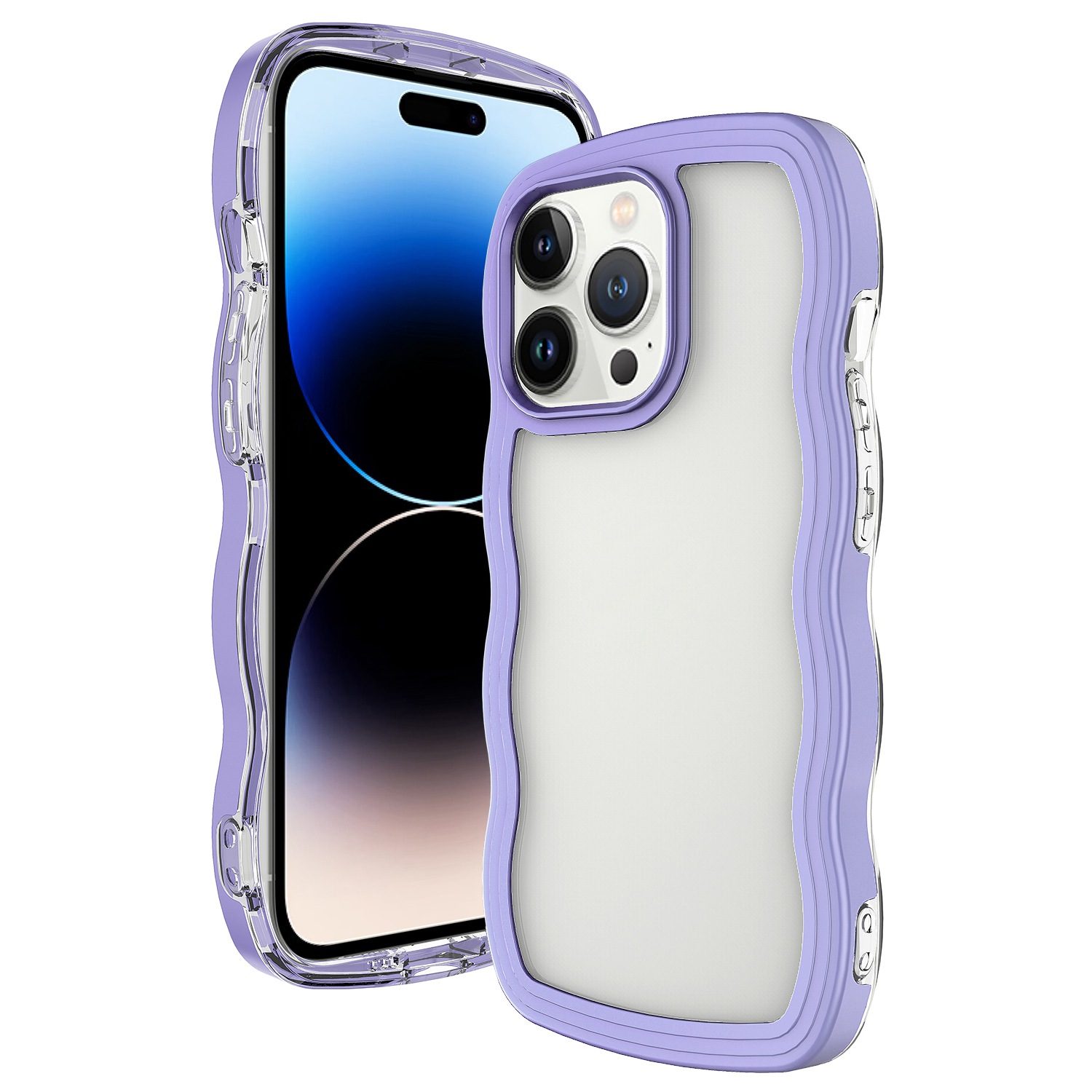 

Для Iphone 14 Pro Color Рама Прозрачная Задняя Крышка пк + Тпу - Пурпурный, iPhone 14 Pro
