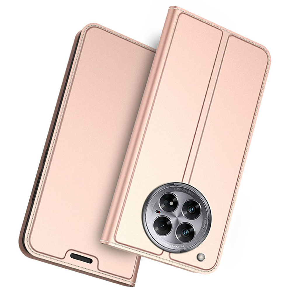 For Infinix Zero 40 5G Case PU Leather Phone Cover with Card Holder Stand Magnetic Closure - Rose Gold