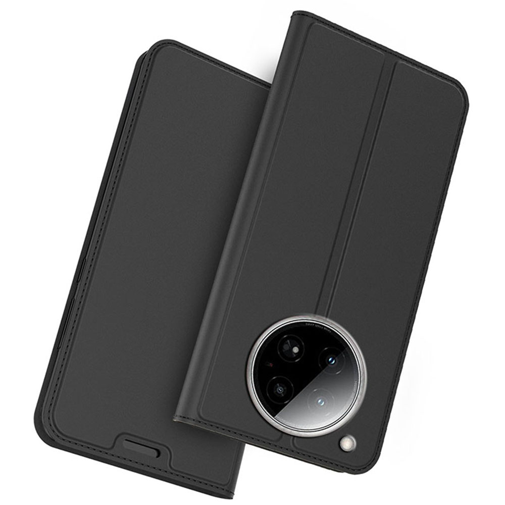 For Infinix Zero 40 4G Case PU Leather Phone Cover with Card Holder Stand Magnetic Closure - Black