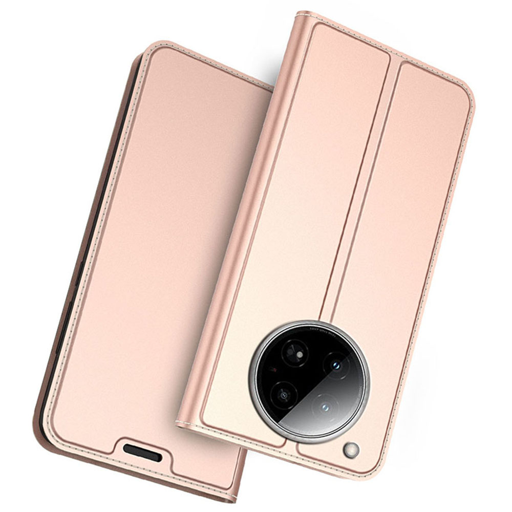 For Infinix Zero 40 4G Case PU Leather Phone Cover with Card Holder Stand Magnetic Closure - Rose Gold