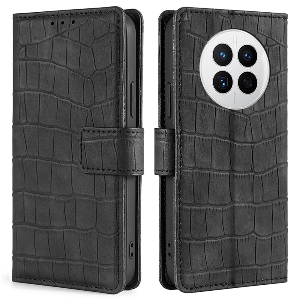 

Für Huawei Mate 50 4G Crocodile Texture Phone Wallet Hülle Ständer Hautfreundlicher Drop-sof-flip-leder-telefonabdeckung - Schwarz, Huawei Mate 50 4G