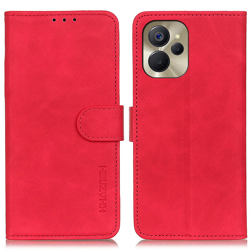 

Khazneh Für Realme 9i 5G Vintage PU Leder Magnethülle Vollschutz Ständer Flip Wallet Telefonabdeckung - Rot, Realme 9i 5G