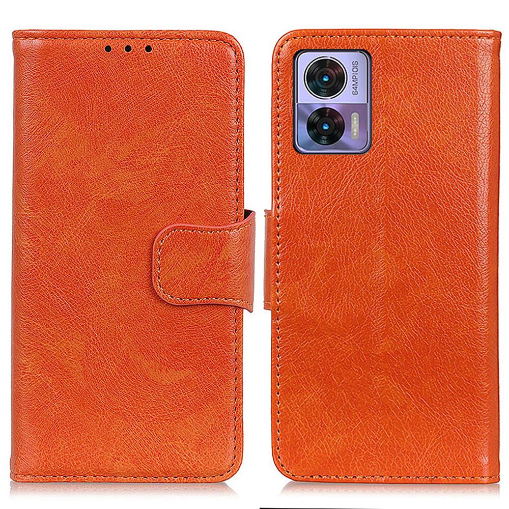 

Für Motorola Edge 30 Neo 5G Split Leder-hülle Nappa Textur Stand Wallet Anti-scratch-telefonabdeckung - Orange, Motorola Edge 30 Neo 5G