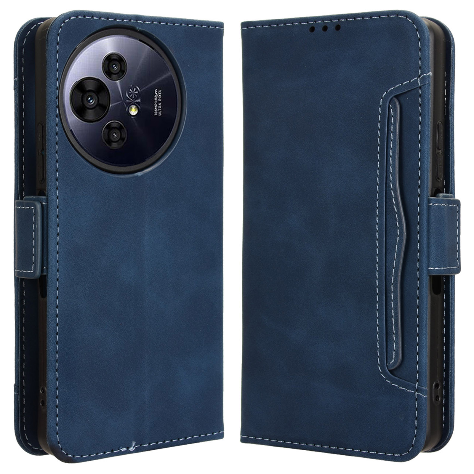 For TCL 50 Pro Nxtpaper 5G / 50 Nxtpaper 5G / TCL P10 / 60 XE NxtPaper 5G Leather Case Phone Wallet Cover with Multiple Card Slots - Blue