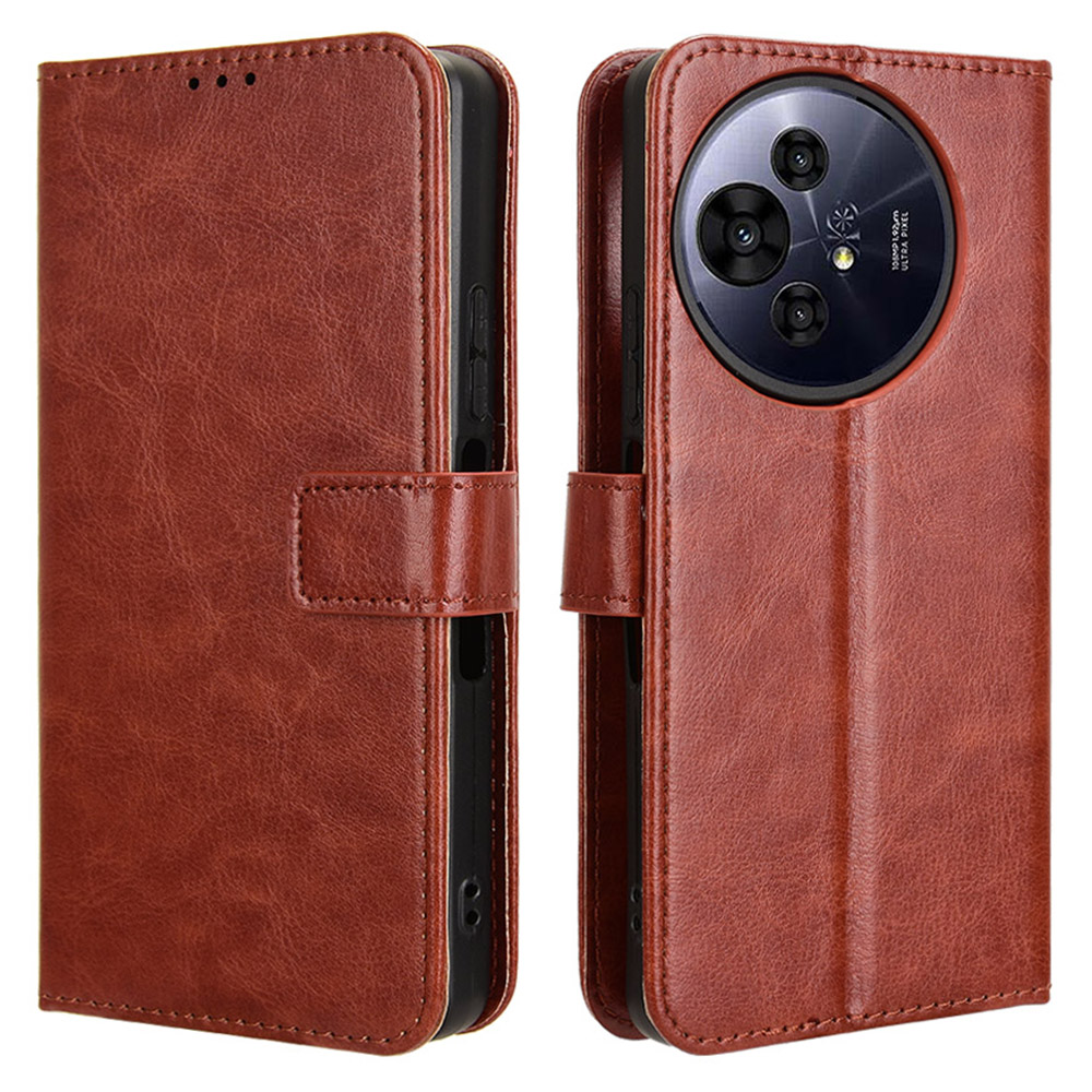 For TCL 50 Pro Nxtpaper 5G / 50 Nxtpaper 5G / TCL P10 / 60 XE NxtPaper 5G Case Crazy Horse Texture PU Leather Phone Wallet Cover - Brown