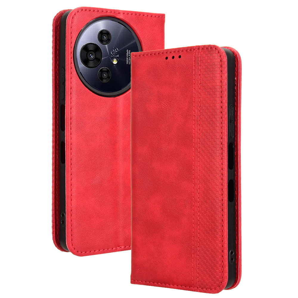 For TCL 50 Pro Nxtpaper 5G / 50 Nxtpaper 5G / TCL P10 / 60 XE NxtPaper 5G Leather Case Wallet Stand Retro Texture Phone Cover - Red