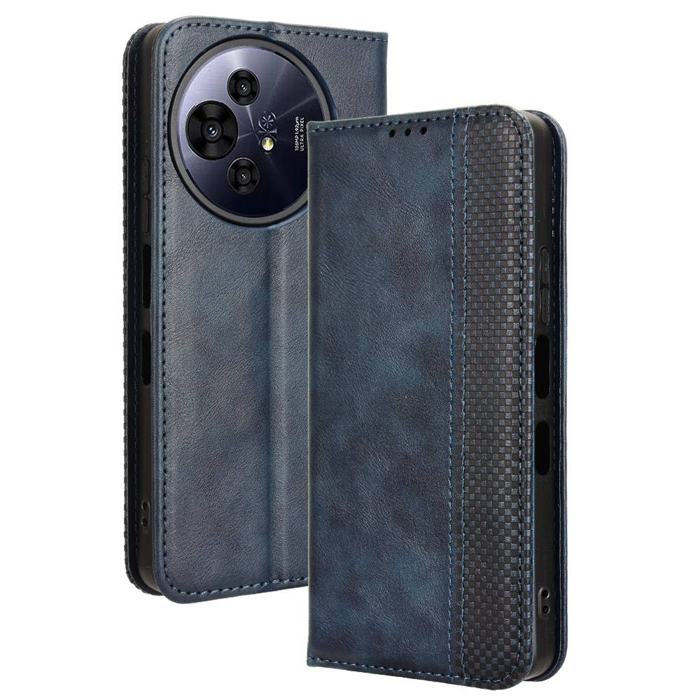 For TCL 50 Pro Nxtpaper 5G / 50 Nxtpaper 5G / TCL P10 / 60 XE NxtPaper 5G Leather Case Wallet Stand Retro Texture Phone Cover - Blue