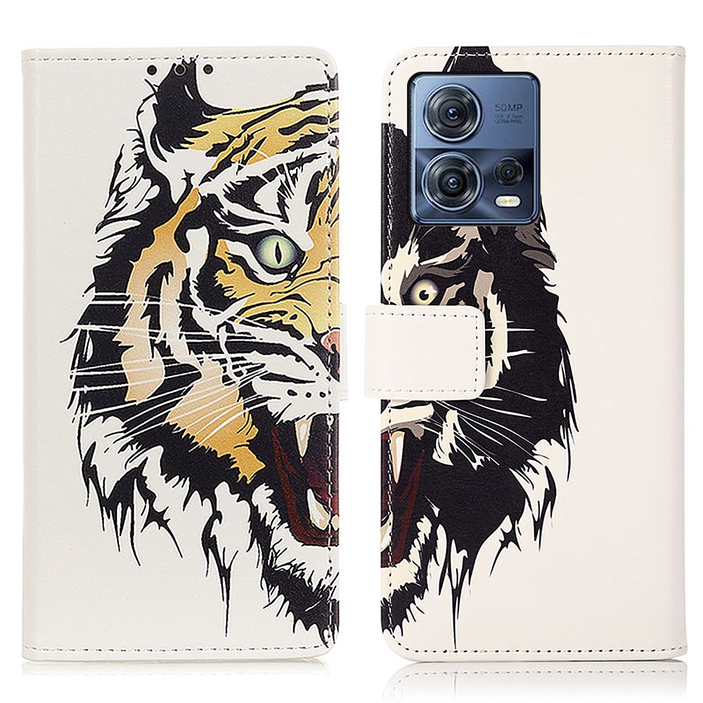 

Für Motorola Moto S30 Pro 5G Muster Druck PU Leder Magnetischer Flip -deckungs -brieftaschenhalter Und Ständer Feature Protective Phone Hülle - Tiger, Motorola Moto S30 Pro 5G