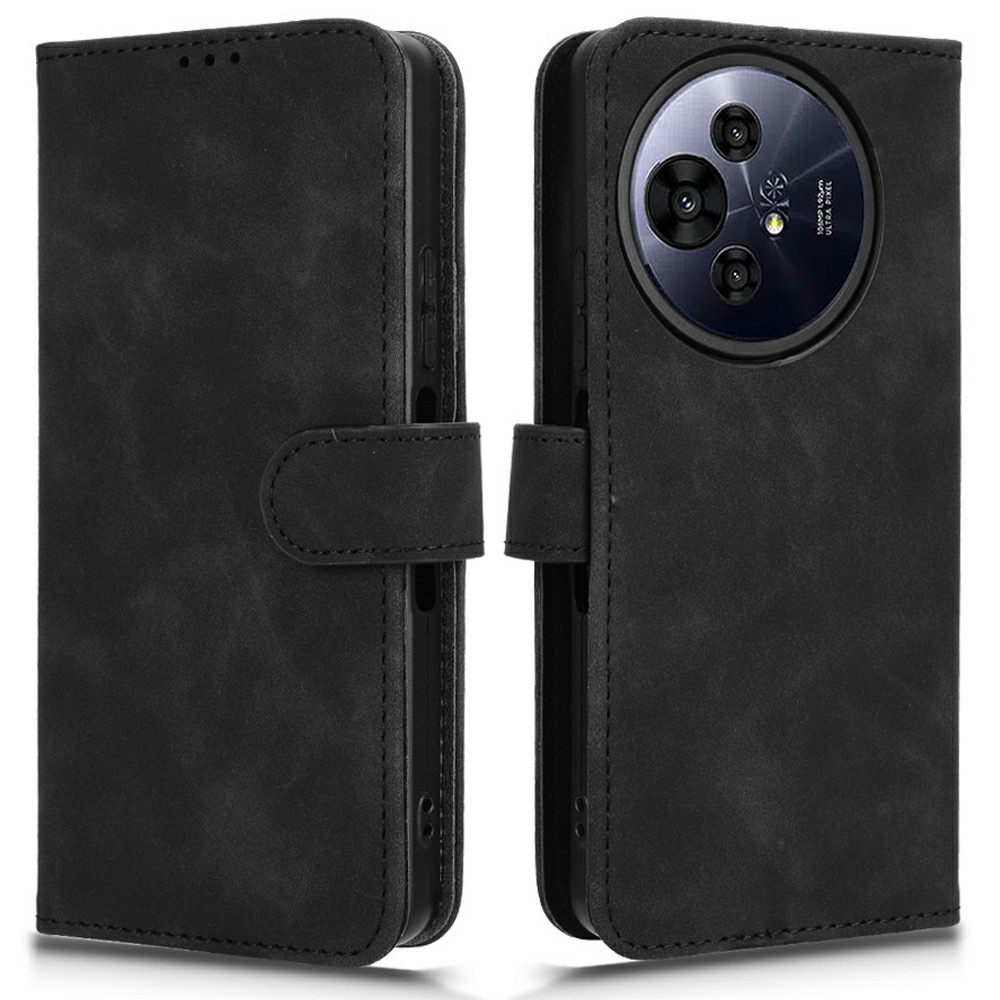 For TCL 50 Nxtpaper 5G Leather Case Skin-Feel Anti-Drop Wallet Flip Phone Cover - Black