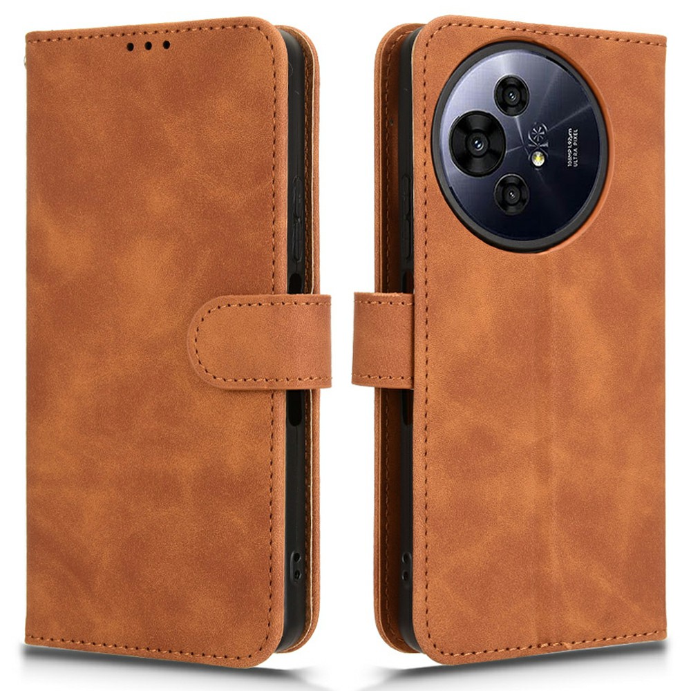 For TCL 50 Nxtpaper 5G Leather Case Skin-Feel Anti-Drop Wallet Flip Phone Cover - Brown