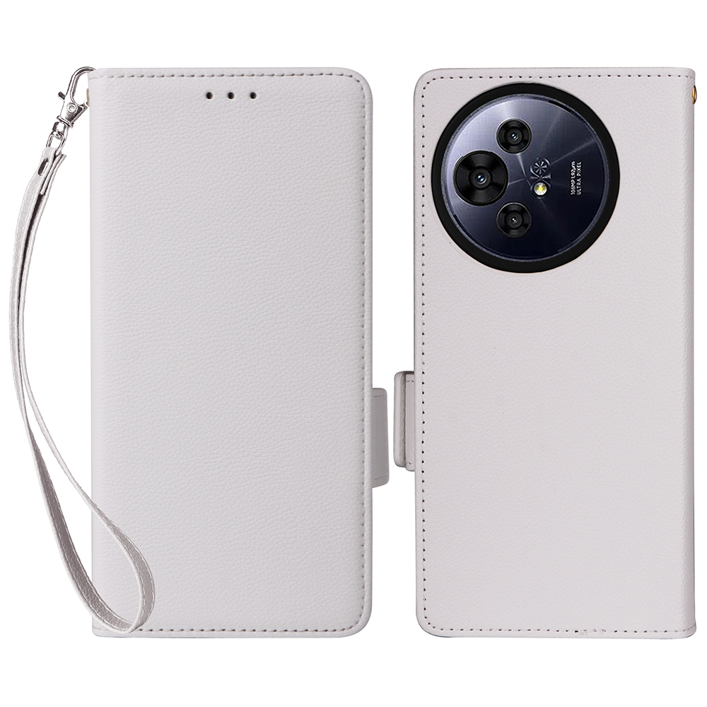 For TCL 50 Pro Nxtpaper 5G / 50 Nxtpaper 5G / TCL P10 / 60 XE NxtPaper 5G Case with Wrist Strap Litchi Texture PU Leather Phone Cover - White