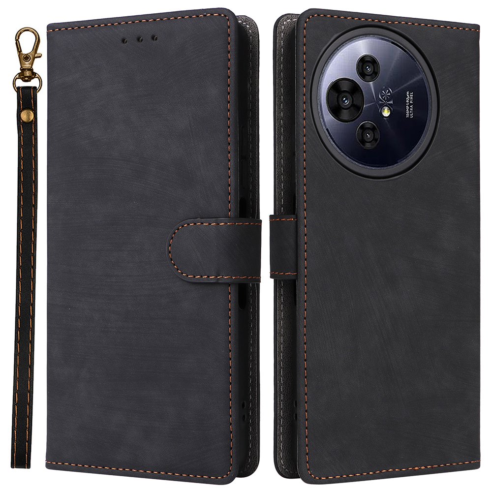 For TCL 50 Pro Nxtpaper 5G / 50 Nxtpaper 5G / TCL P10 / 60 XE NxtPaper 5G Wallet Case RFID Blocking PU Leather Cover Stand View - Black