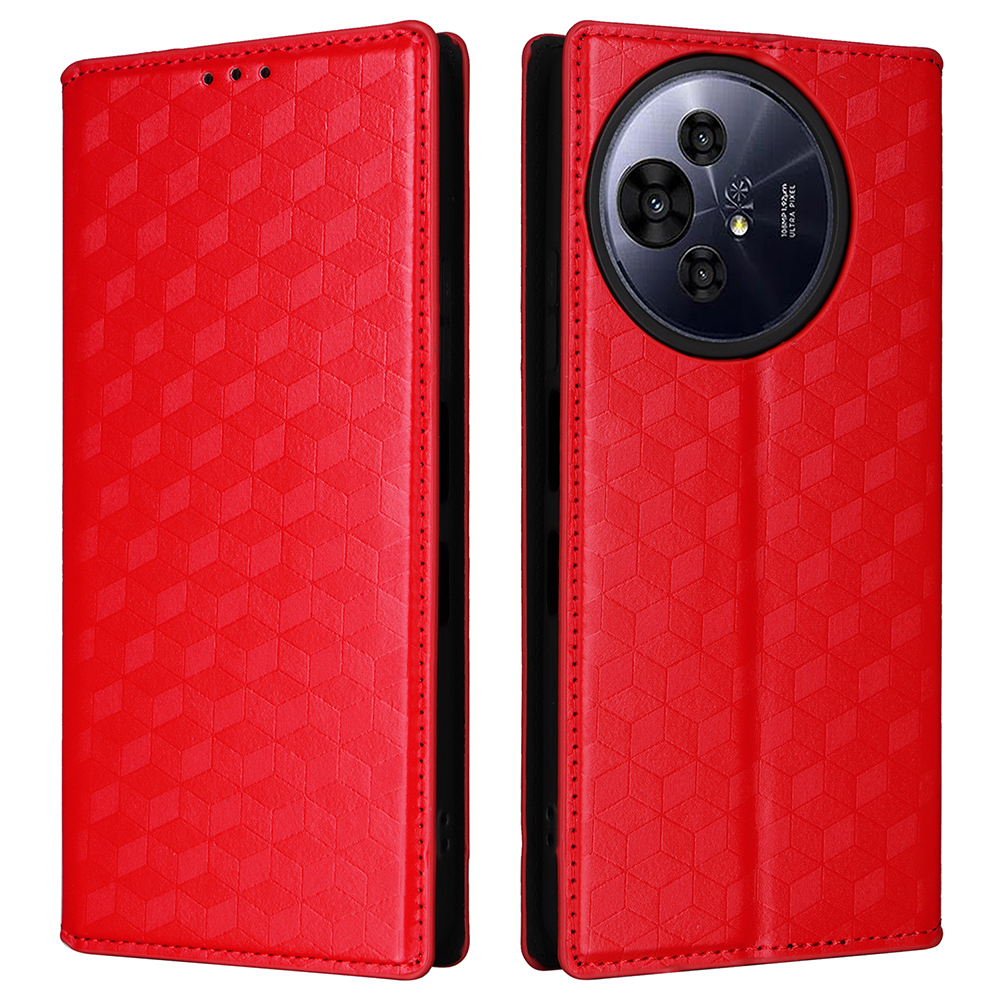 For TCL 50 Pro Nxtpaper 5G / 50 Nxtpaper 5G / TCL P10 / 60 XE NxtPaper 5G Wallet Case Rhombus Imprinted Leather Phone Cover - Red