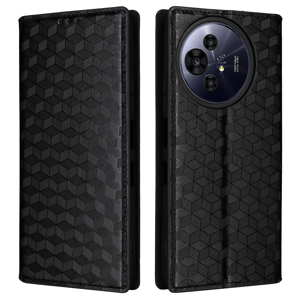 For TCL 50 Pro Nxtpaper 5G / 50 Nxtpaper 5G / TCL P10 / 60 XE NxtPaper 5G Wallet Case Rhombus Imprinted Leather Phone Cover - Black
