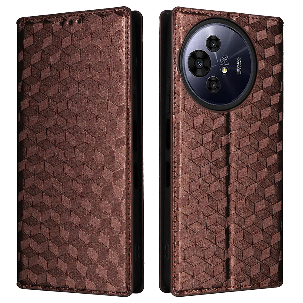 For TCL 50 Pro Nxtpaper 5G / 50 Nxtpaper 5G / TCL P10 / 60 XE NxtPaper 5G Wallet Case Rhombus Imprinted Leather Phone Cover - Brown