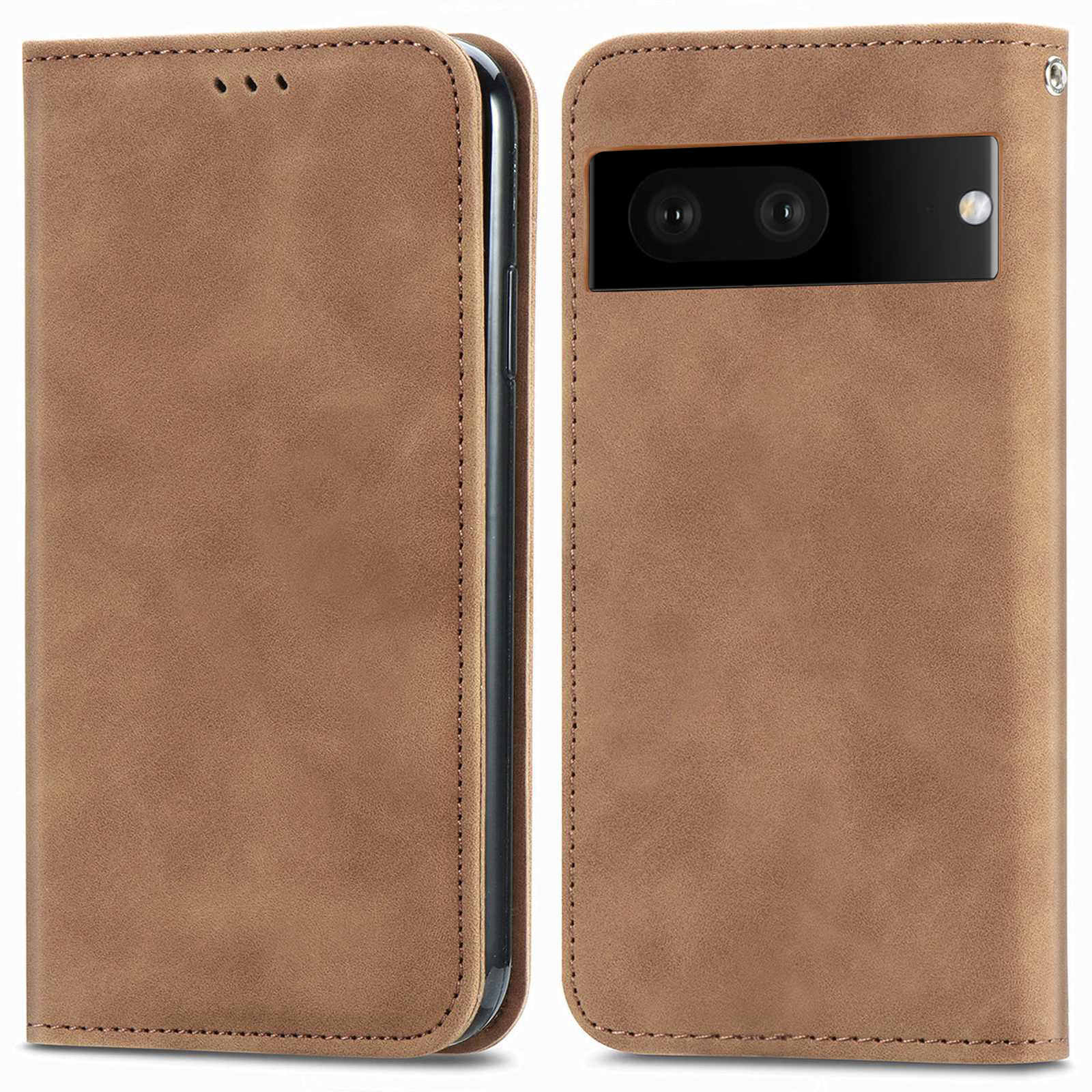 

Für Google Pixel 7 5G Magnetic Auto-absorbiertes Retro-pu-leder-deckungsabdeckungshülle Schockdelie. - Braun, Google Pixel 7 5G
