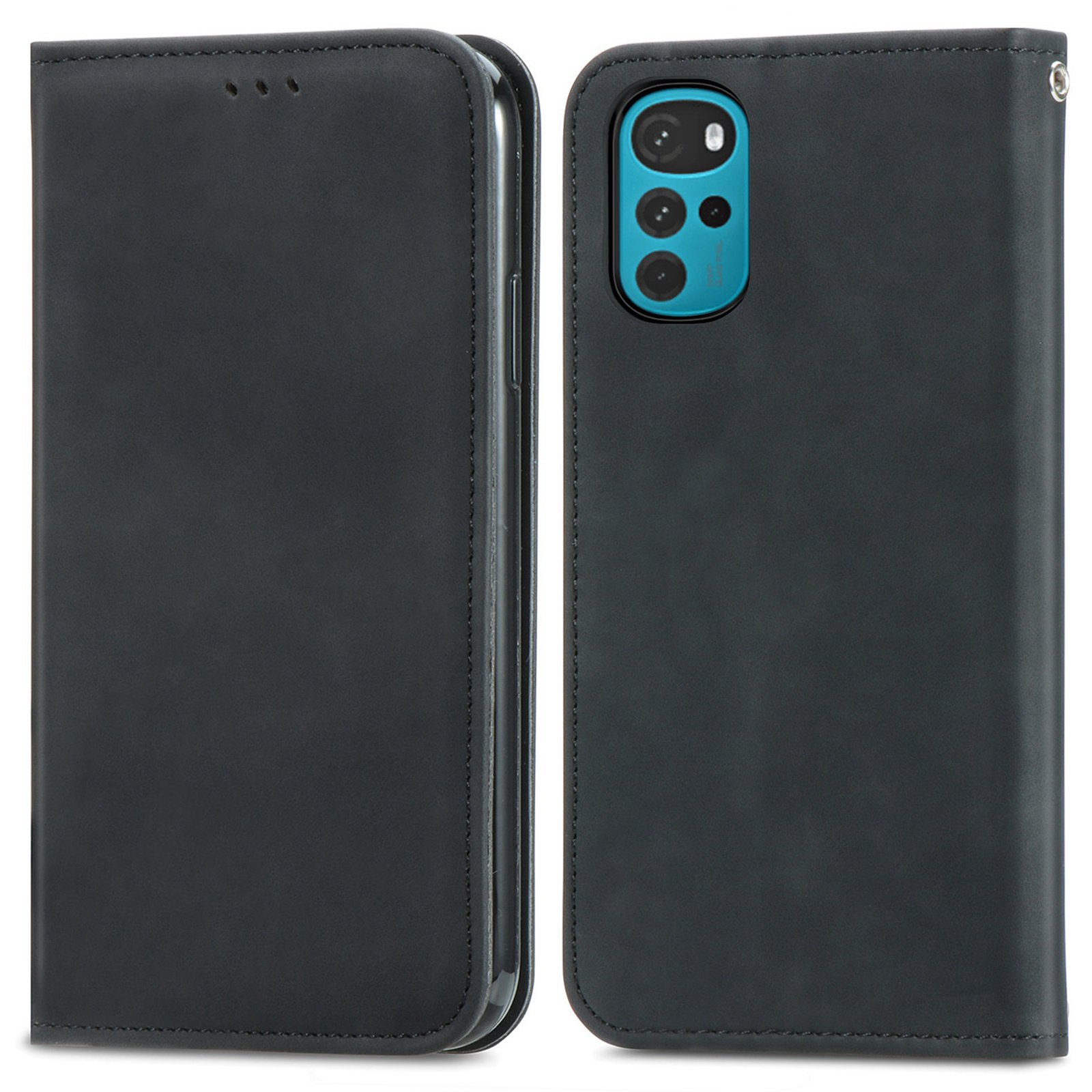 

Für Motorola Moto G22 / E32 4G / E32s 4G Retro PU Leder Stand Card Slots Fall Haut-touch-magnetabsorption Flip Abdeckung - Schwarz, Motorola Moto G22