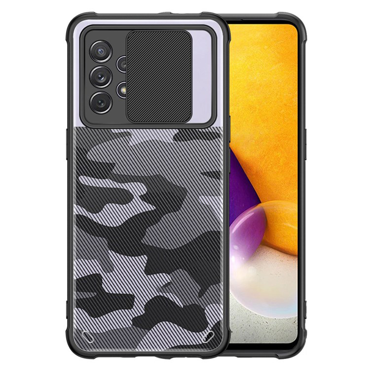 

RZANTS For Samsung Galaxy A32 5G / M32 5G Cell Phone Case Camouflage Pattern TPU+Acrylic Lens Slide Window Mobile Phone Cover, Galaxy A32 5G